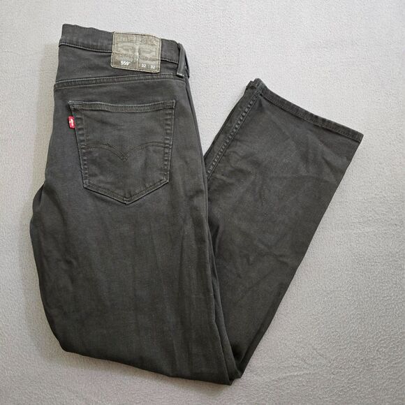 Levi's 559 Men 32X32 (34X30) Black Straight Leg Jeans - Picture 2 of 13